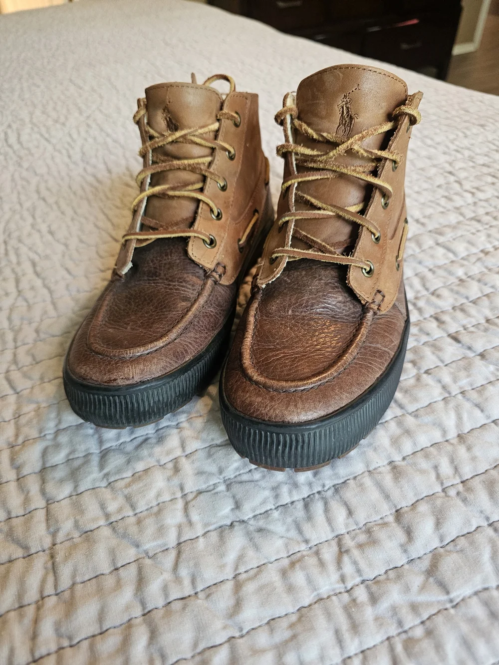Men's Polo Brown Leather Chukka Casual Boots